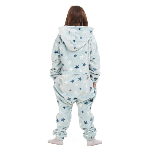 Snuggs Kids Blanket Onesie Pastel Blue Stars